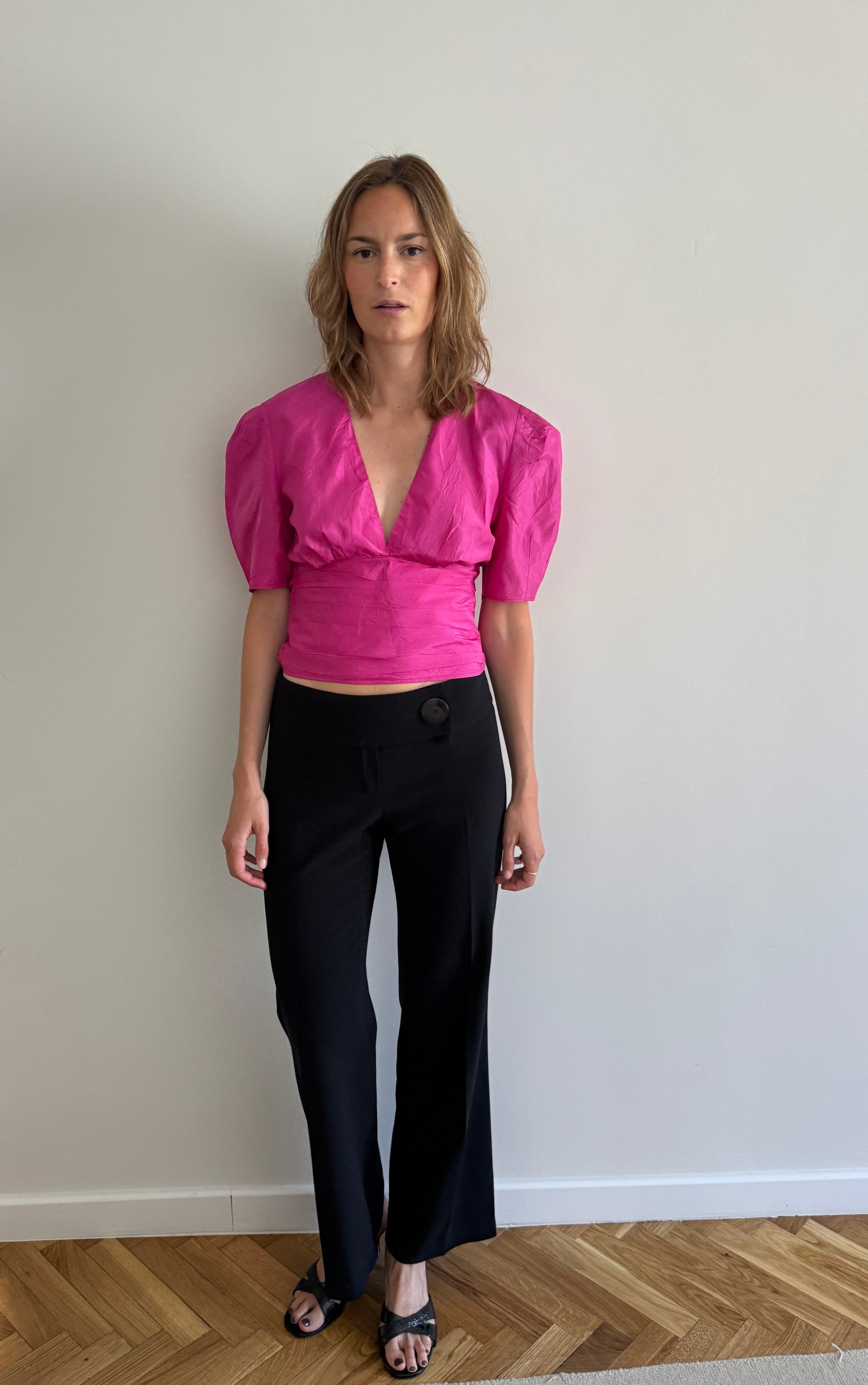 Silk bow blouse