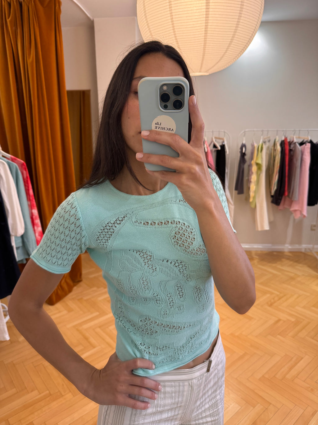 Knitted short sleeve t-shirt