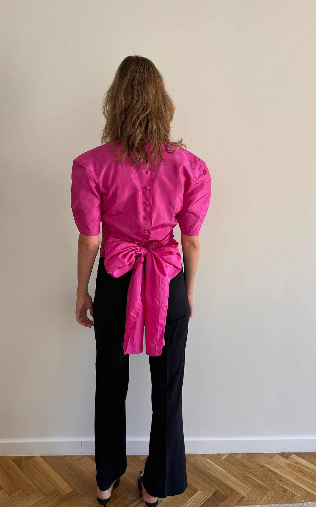 Silk bow blouse