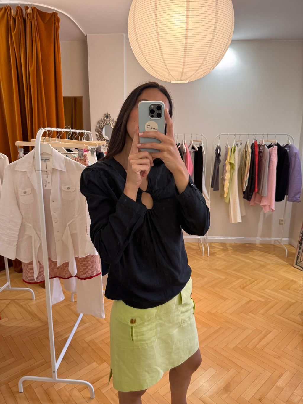 Pistachio green mini skirt