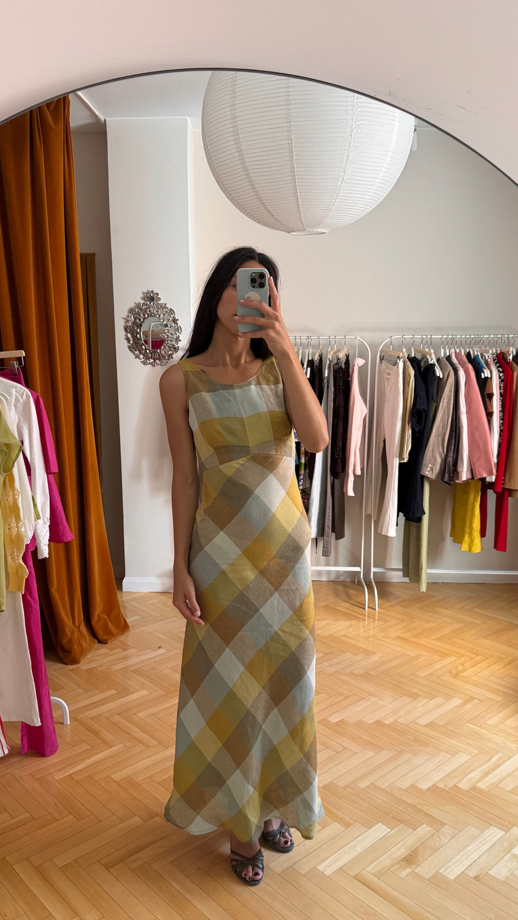Cacharel checkered linen dress