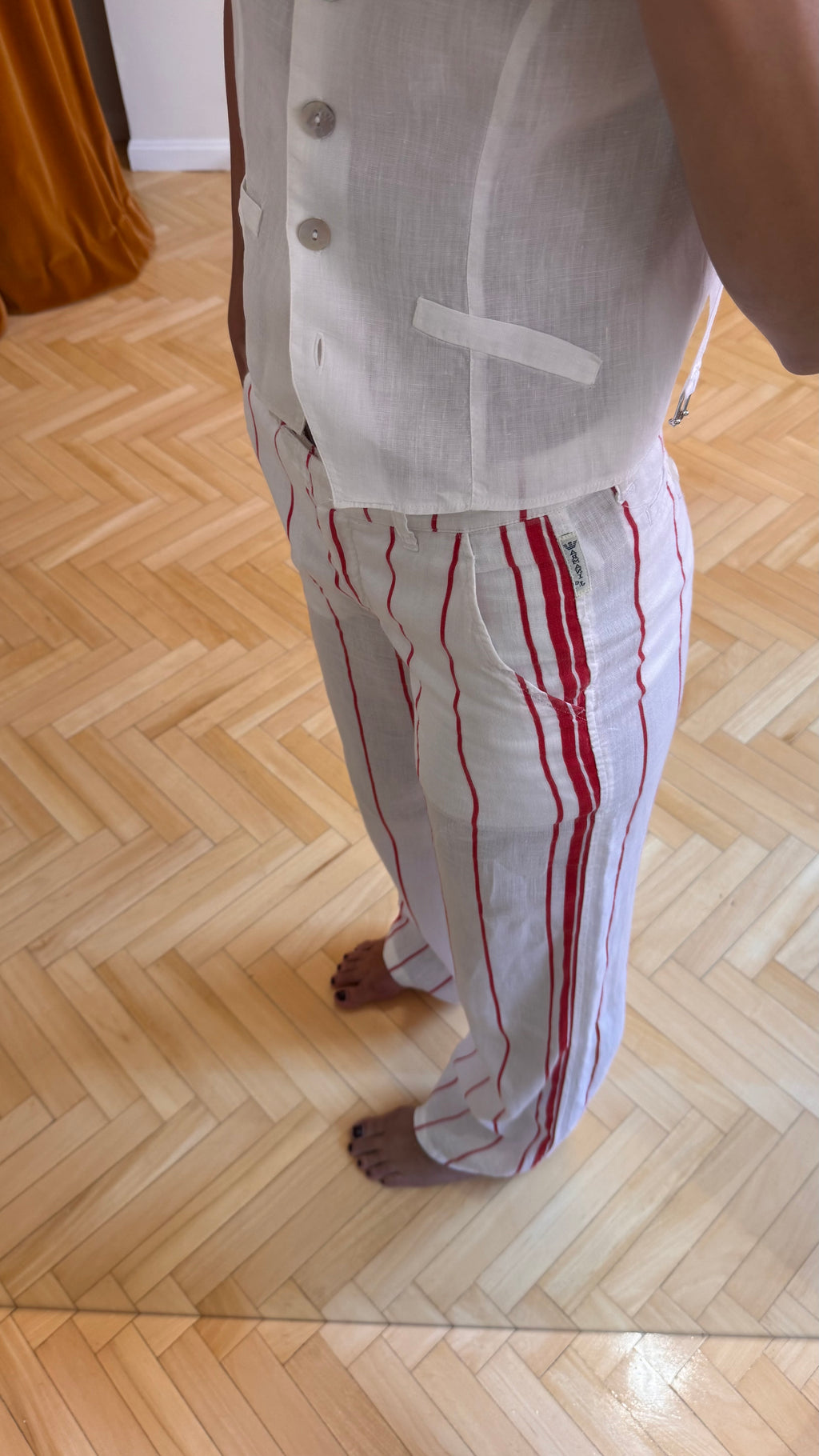 Linen striped pants