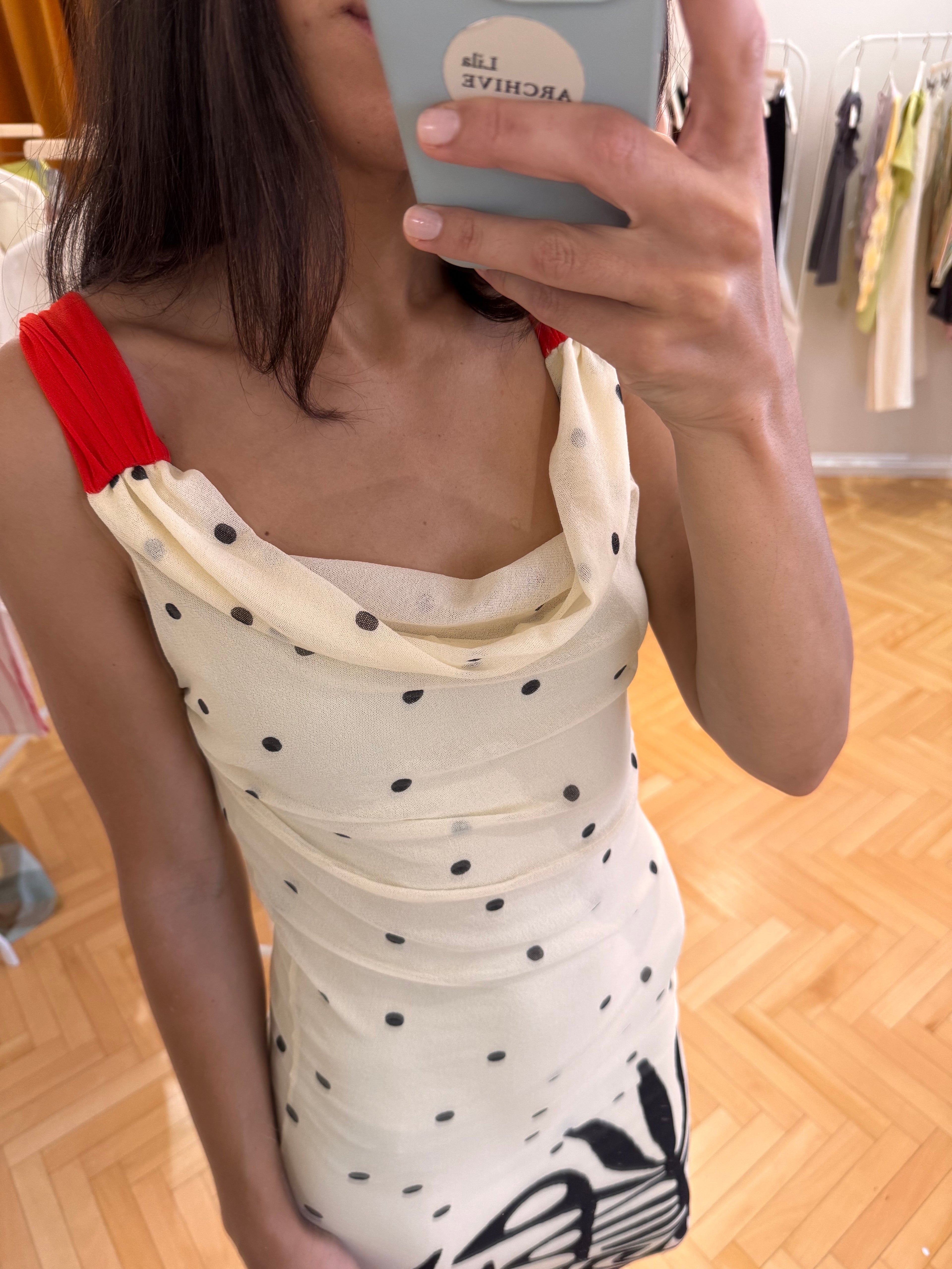 Fuzzi dotted mesh dress