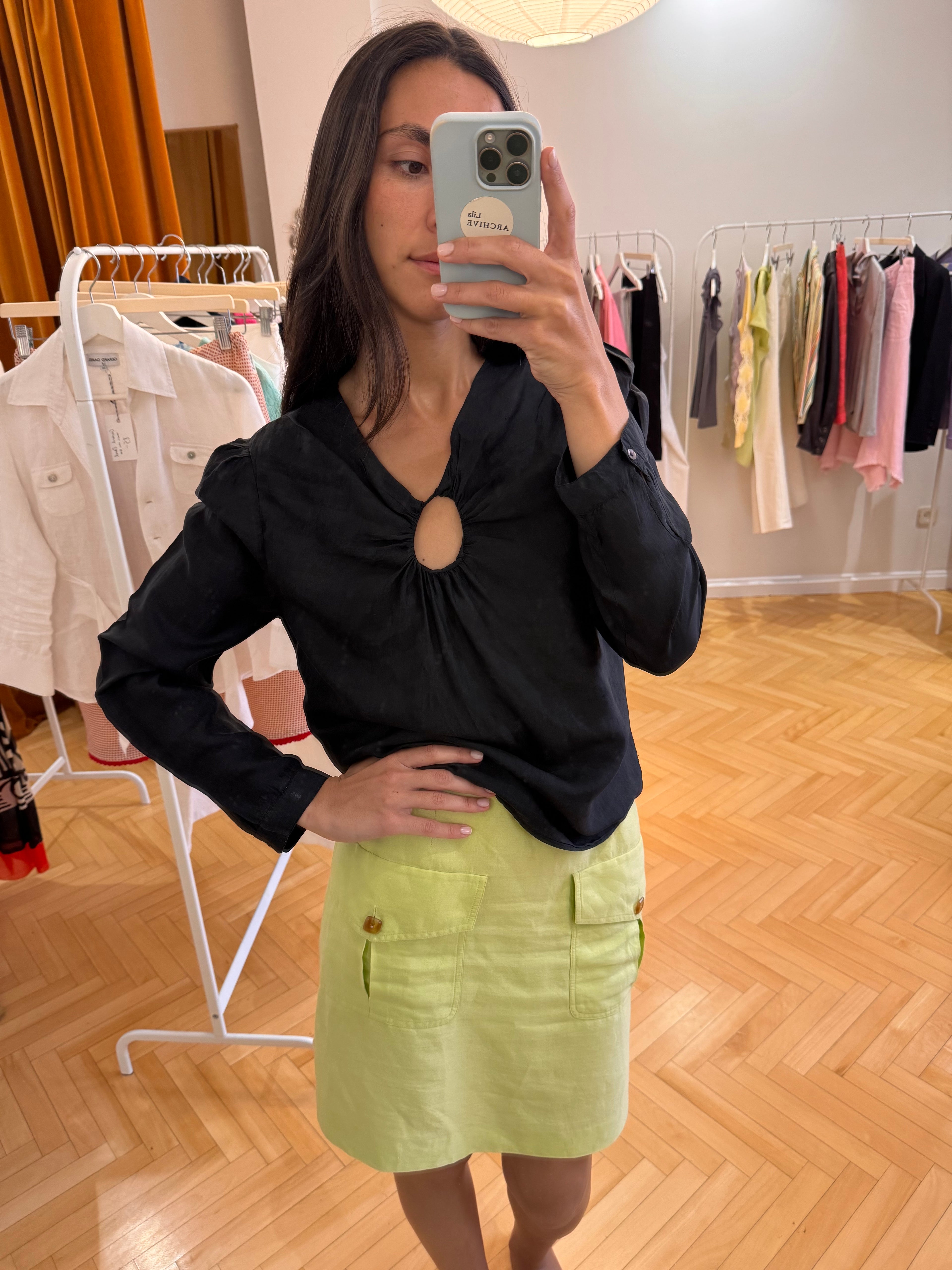 Pistachio green mini skirt
