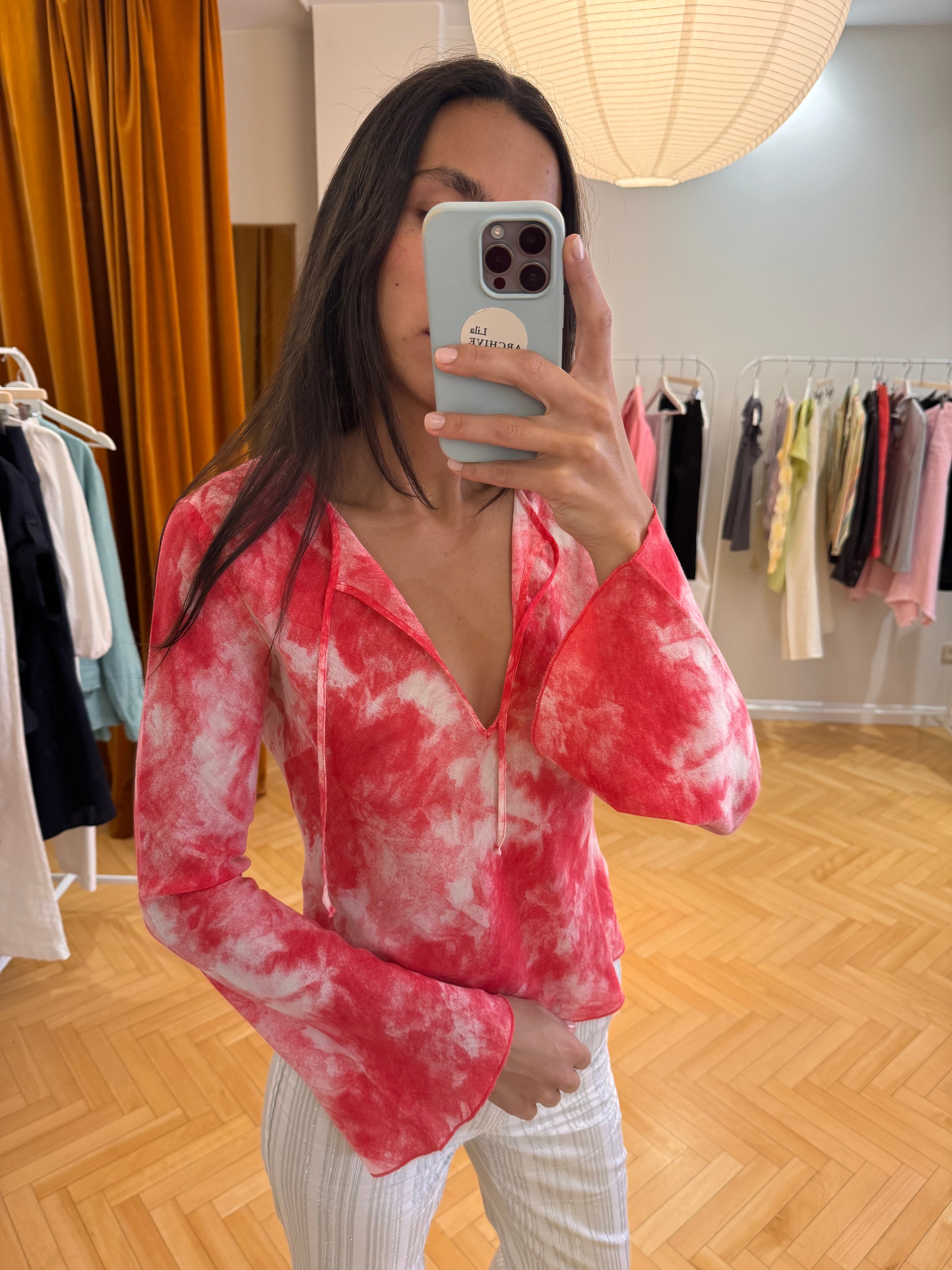 Tie-dye cotton blouse