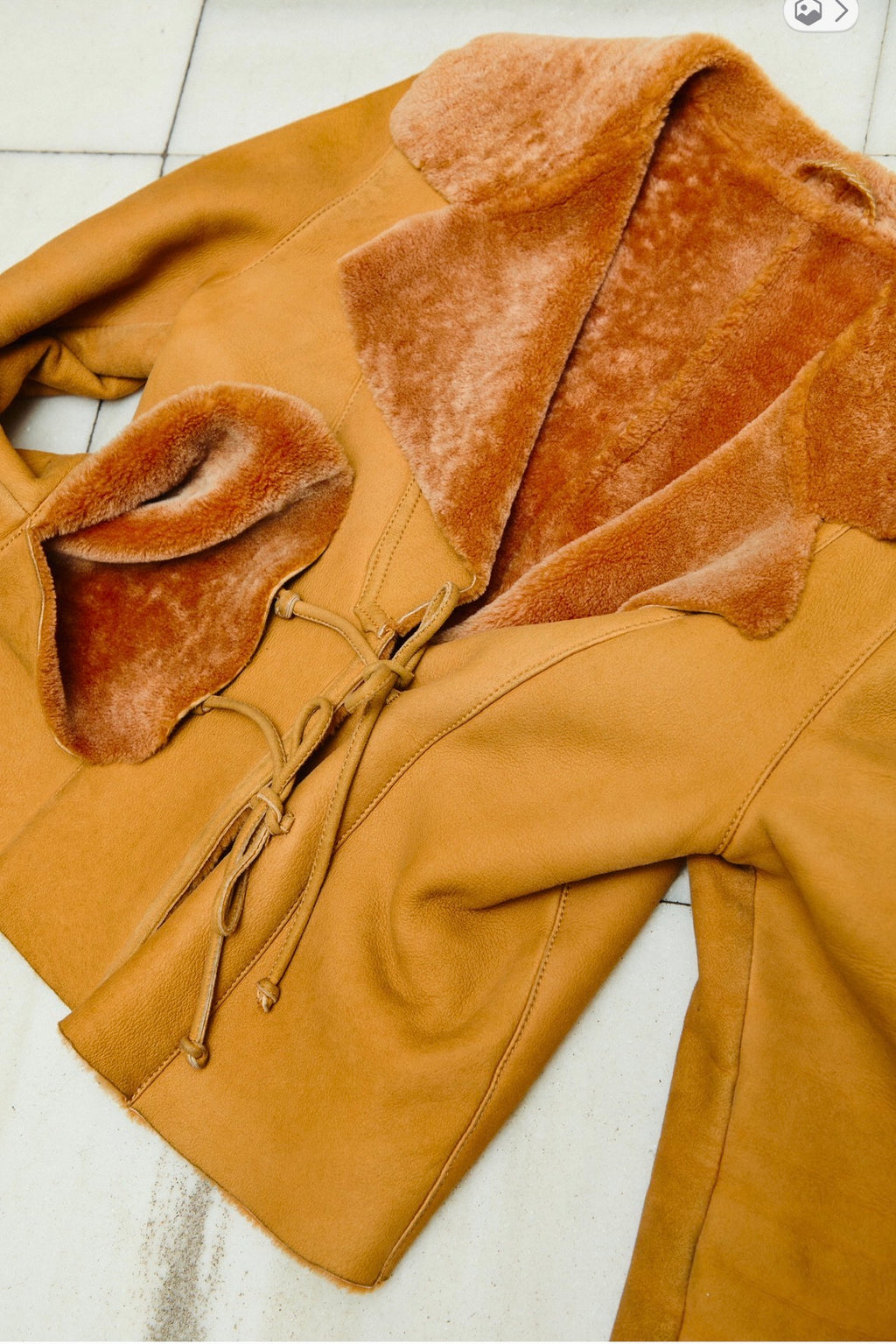 Apricot shearling jacket