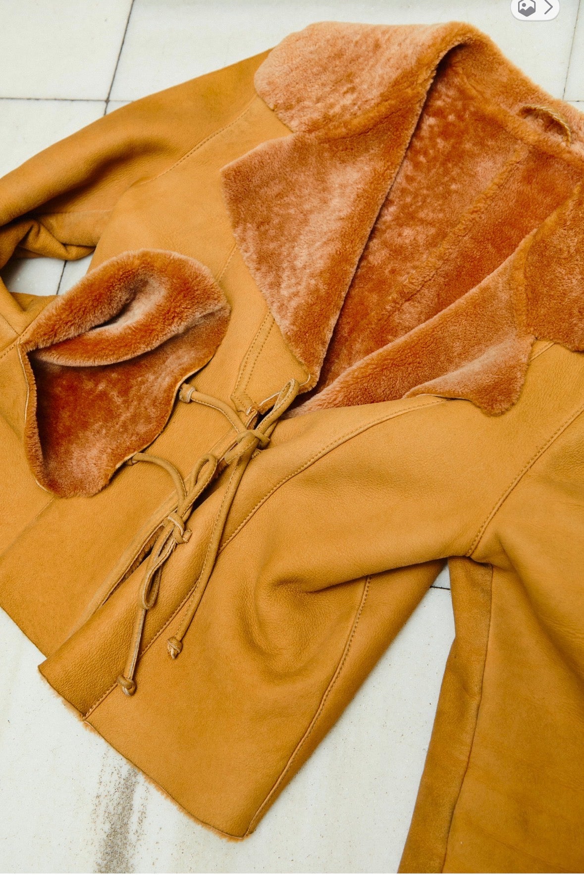Apricot shearling jacket