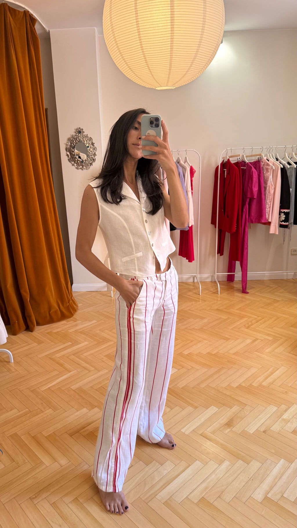 Linen striped pants