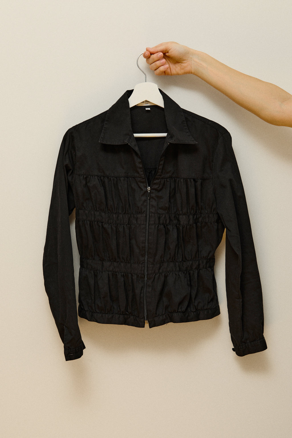 Black drapped shirt