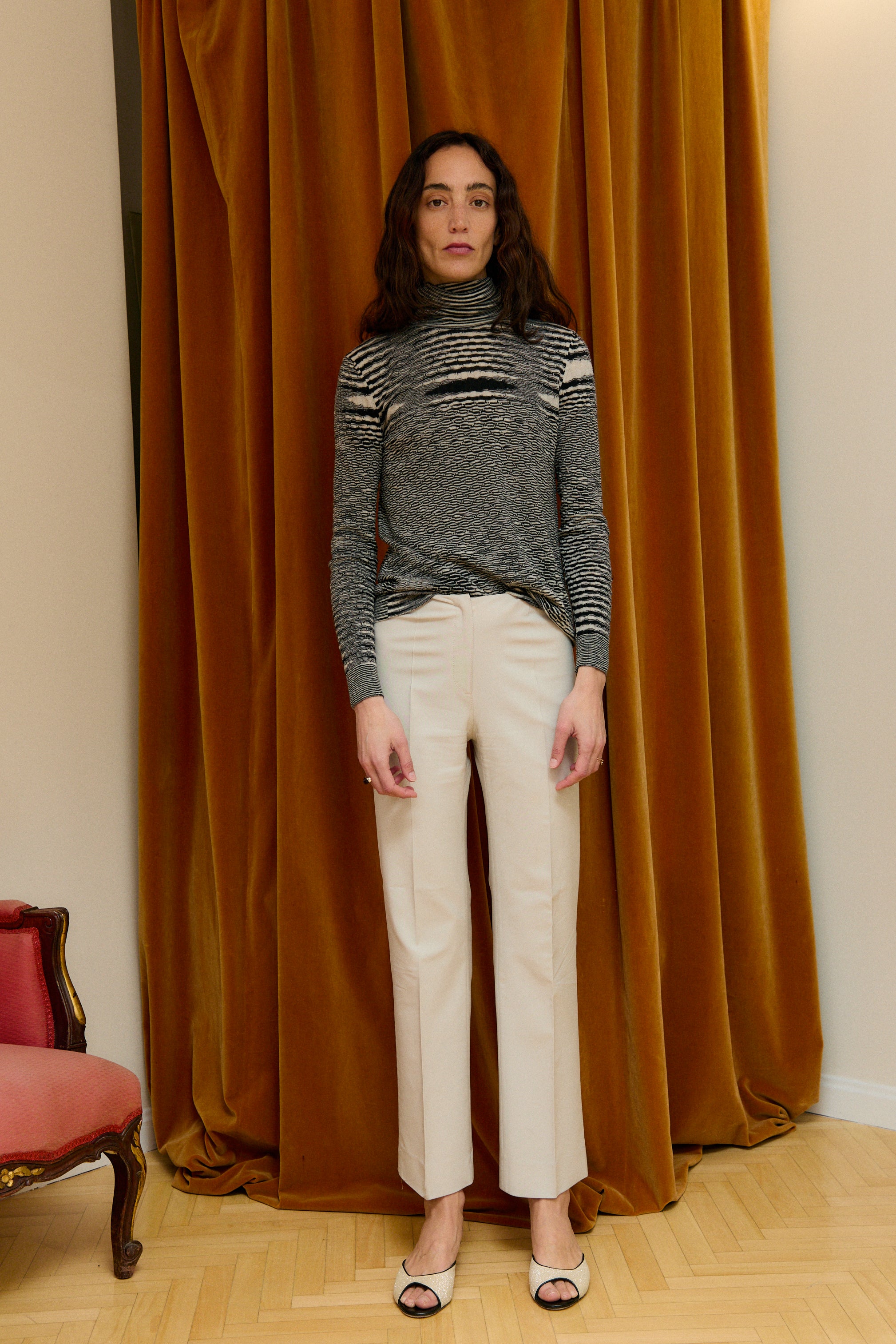 Striped turtle neck jumper