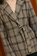 Checkered wool blazer