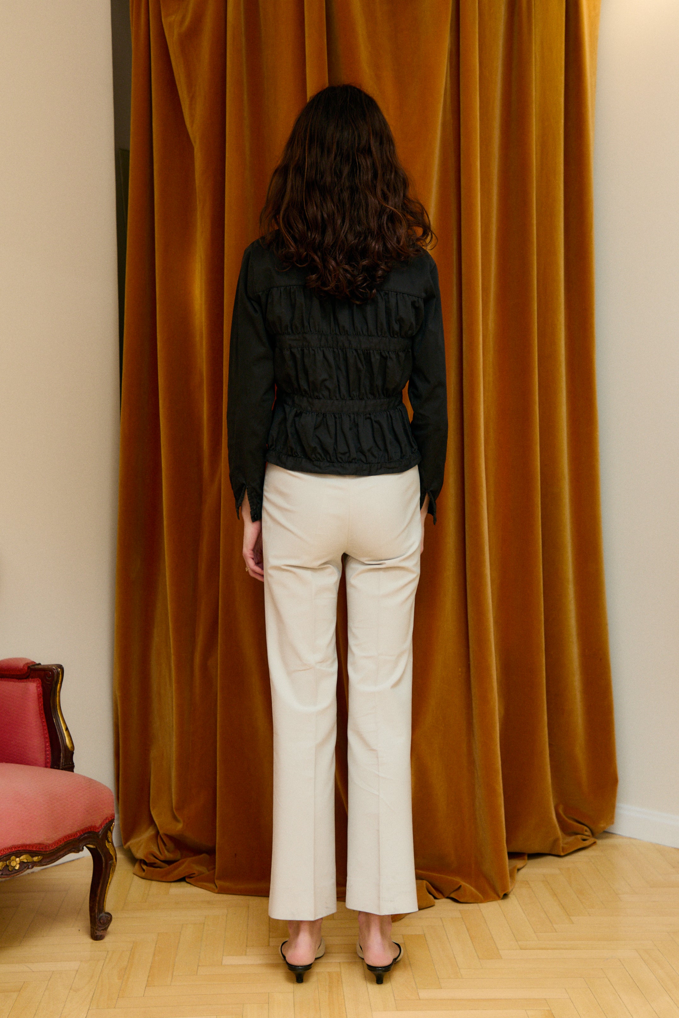 Black drapped shirt