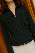 Black drapped shirt
