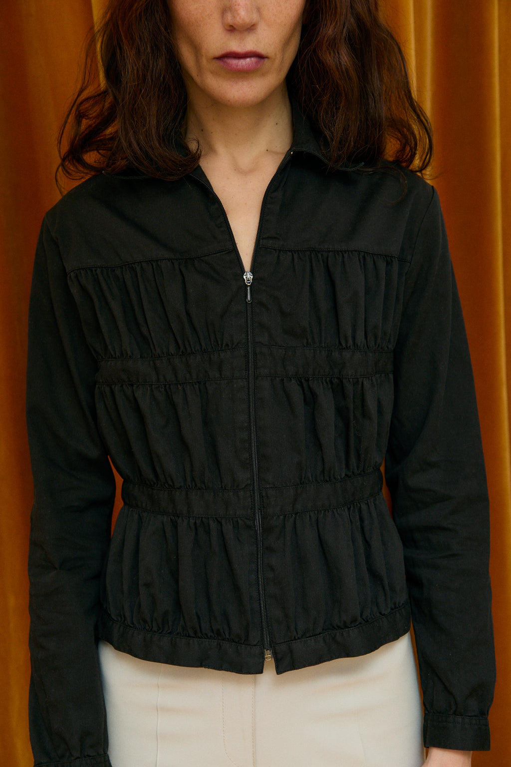 Black drapped shirt