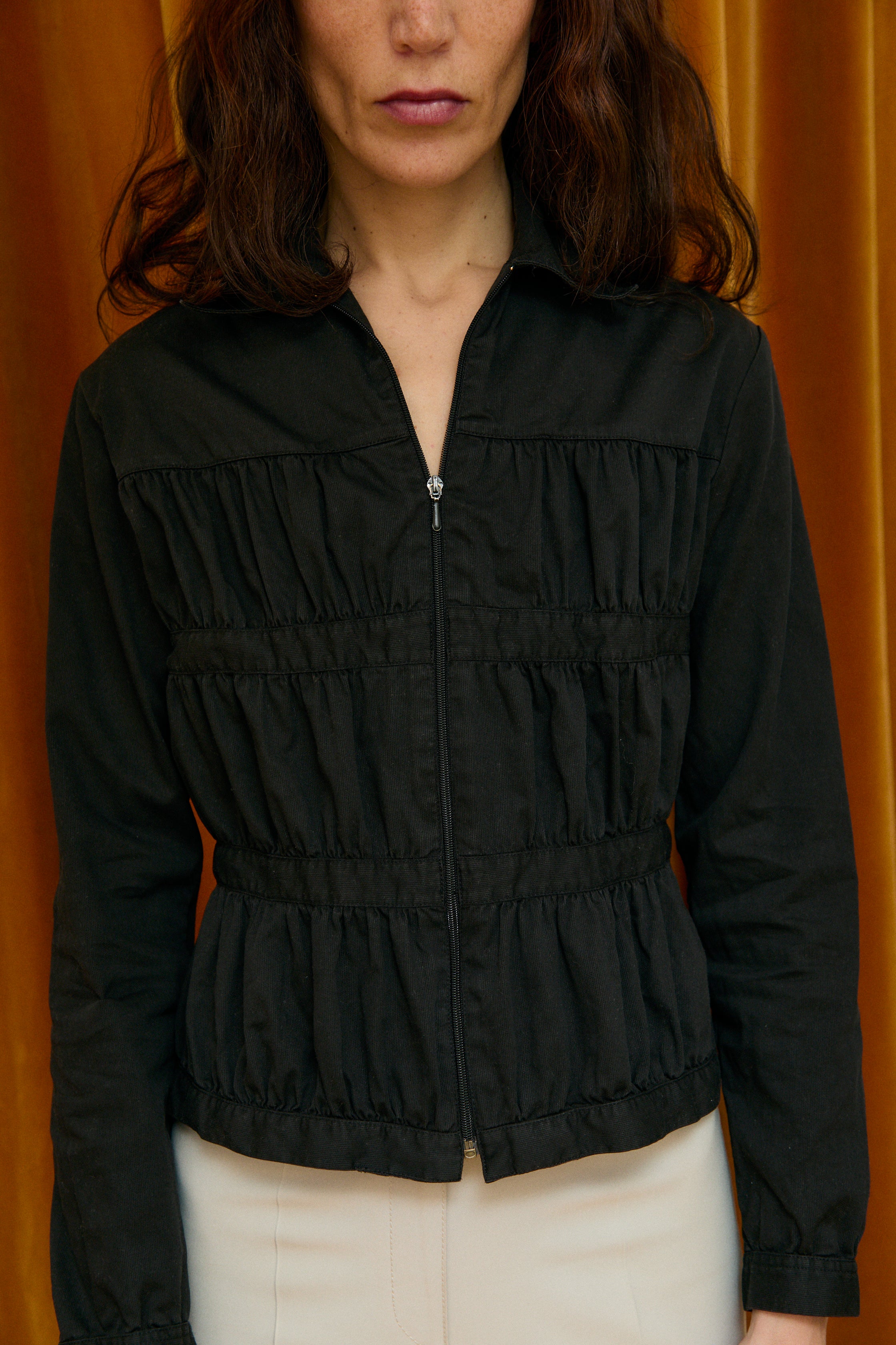Black drapped shirt