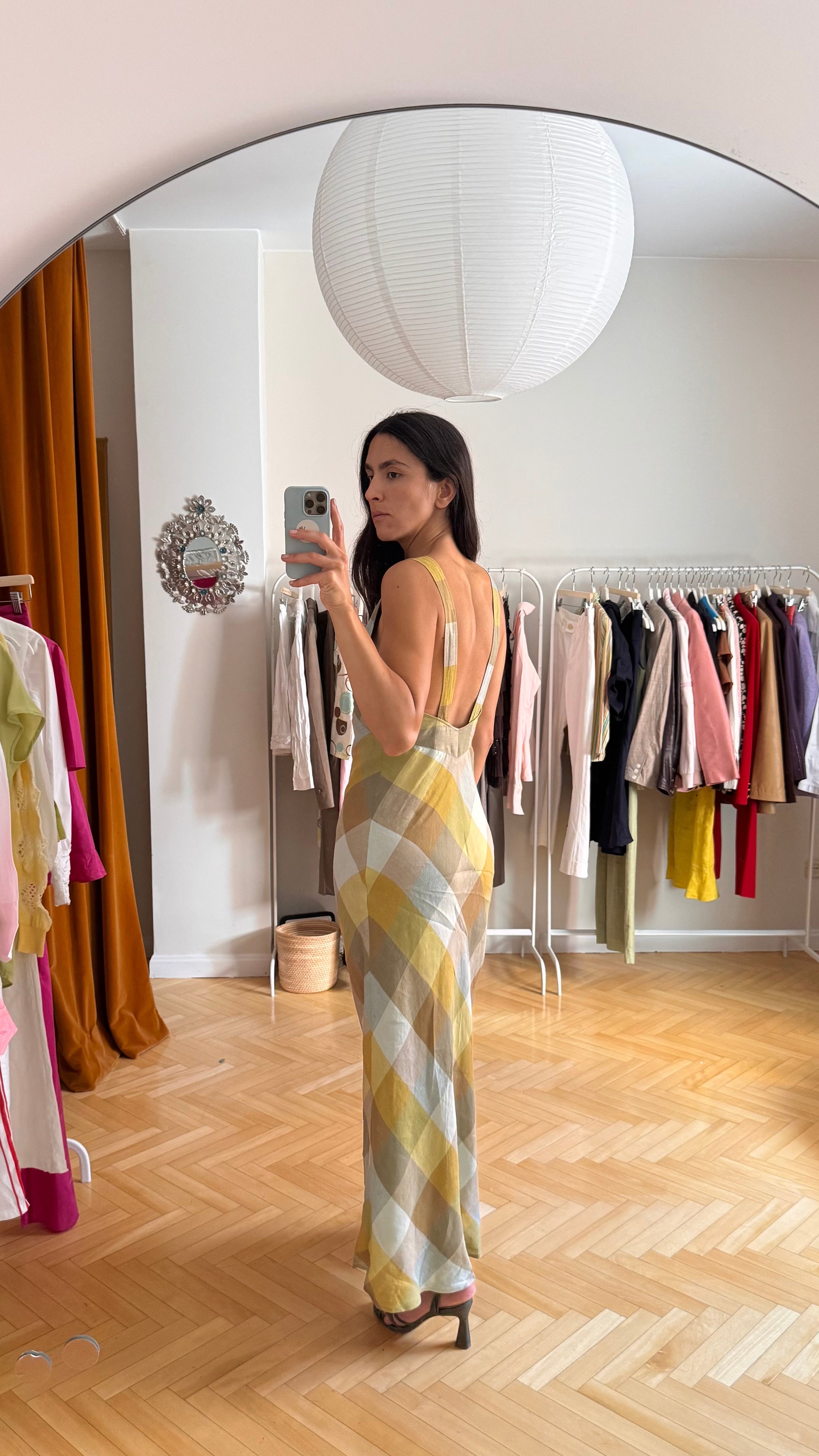 Cacharel checkered linen dress