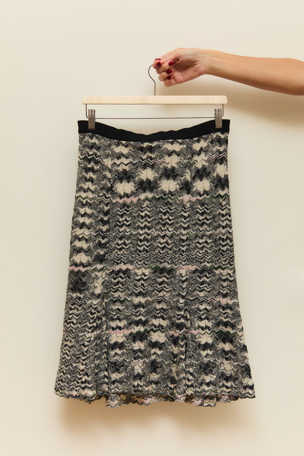 Knitted midi skirt