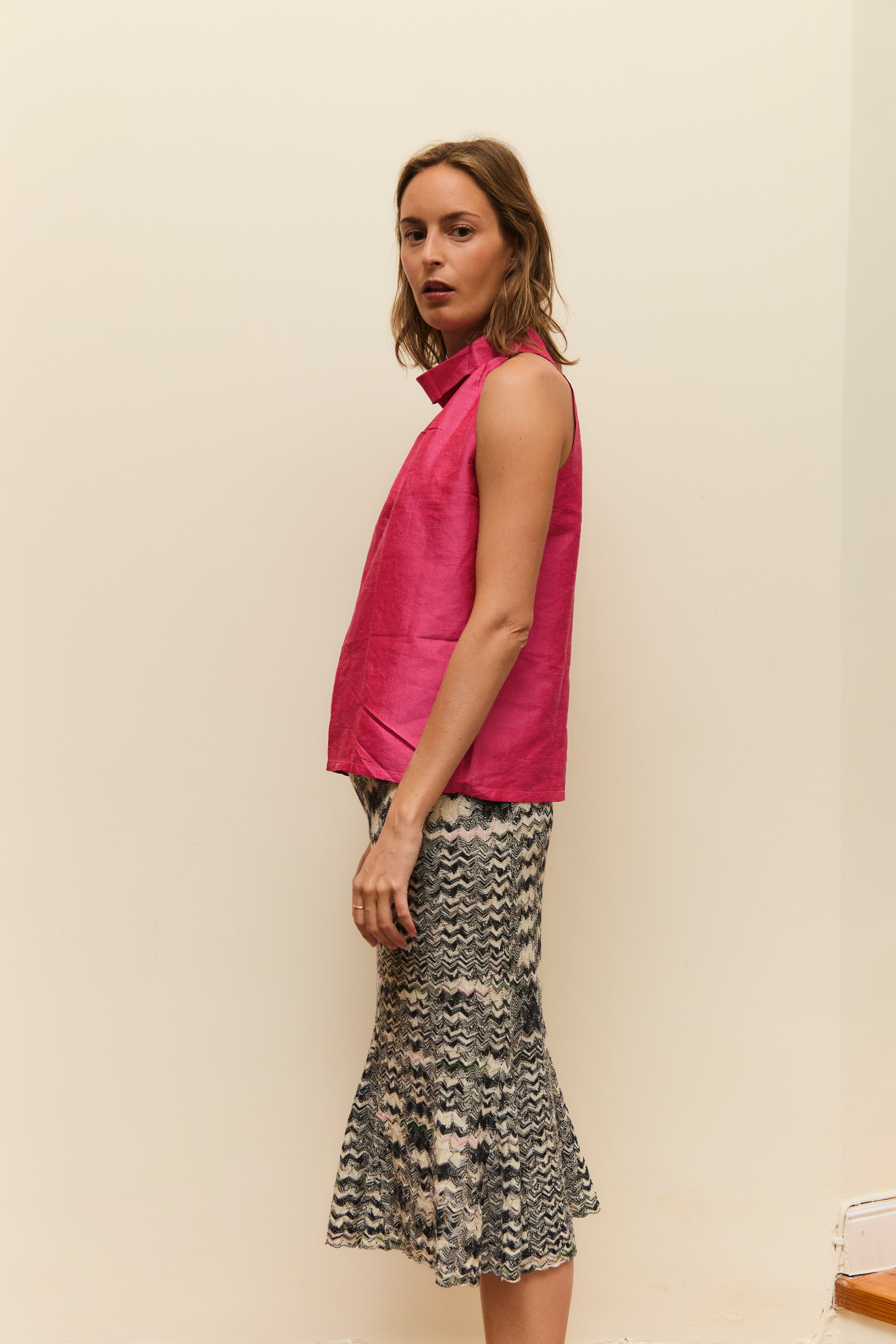 Wild silk halter neck top