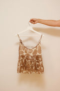 Silk animal print top