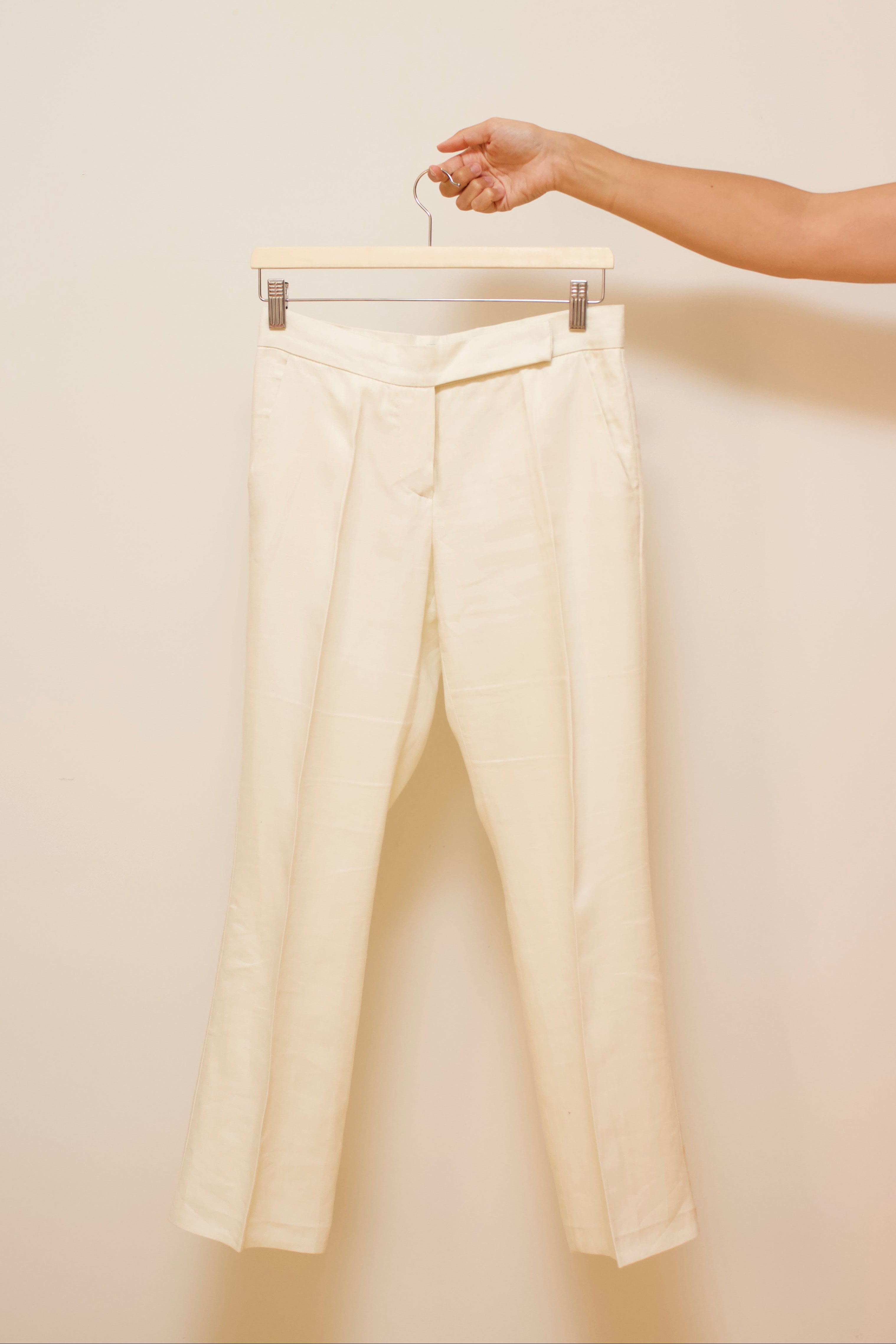 Straight linen trousers