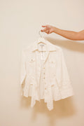 Linen blouse with center tie
