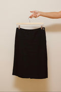 Linen A-line midi skirt