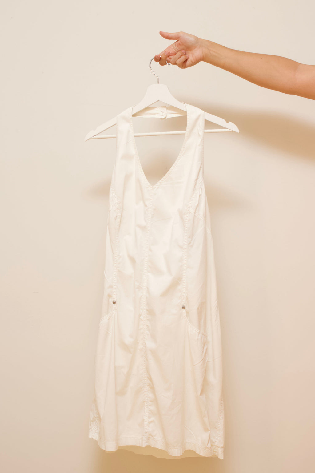 Poplin halter mini dress