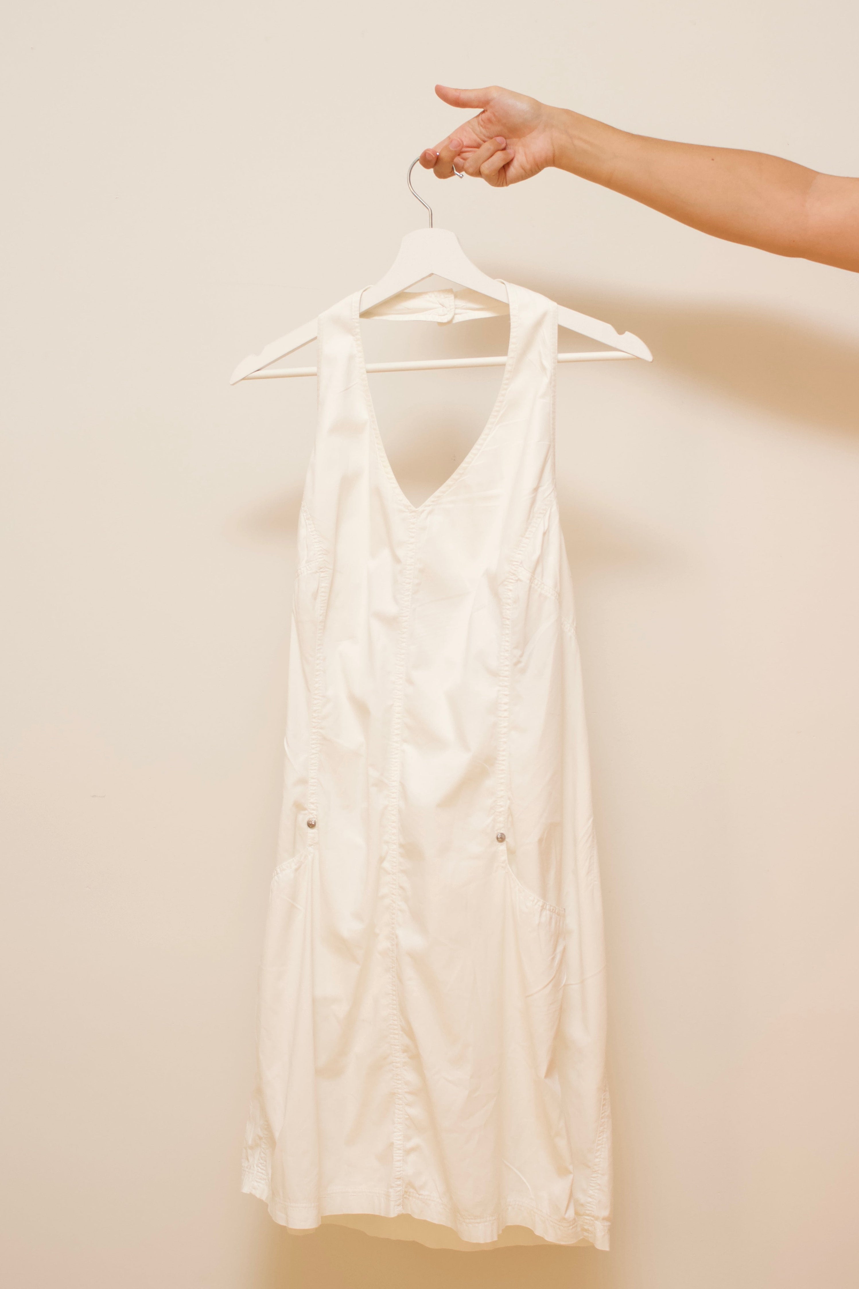 Poplin halter mini dress