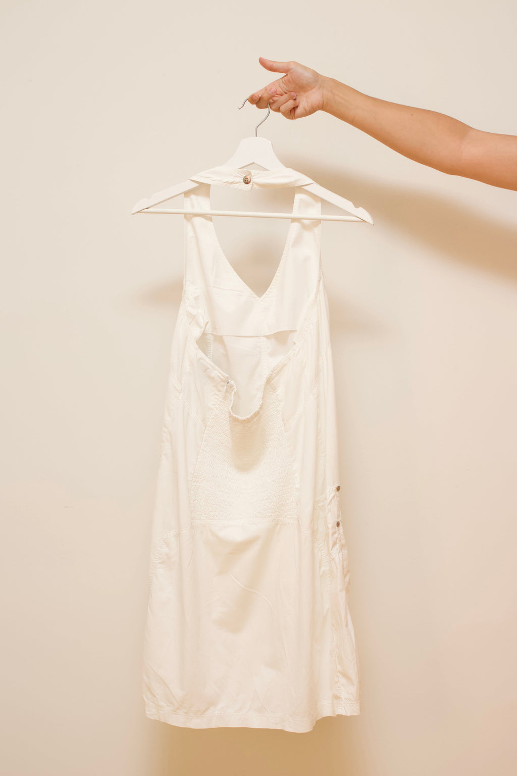 Poplin halter mini dress