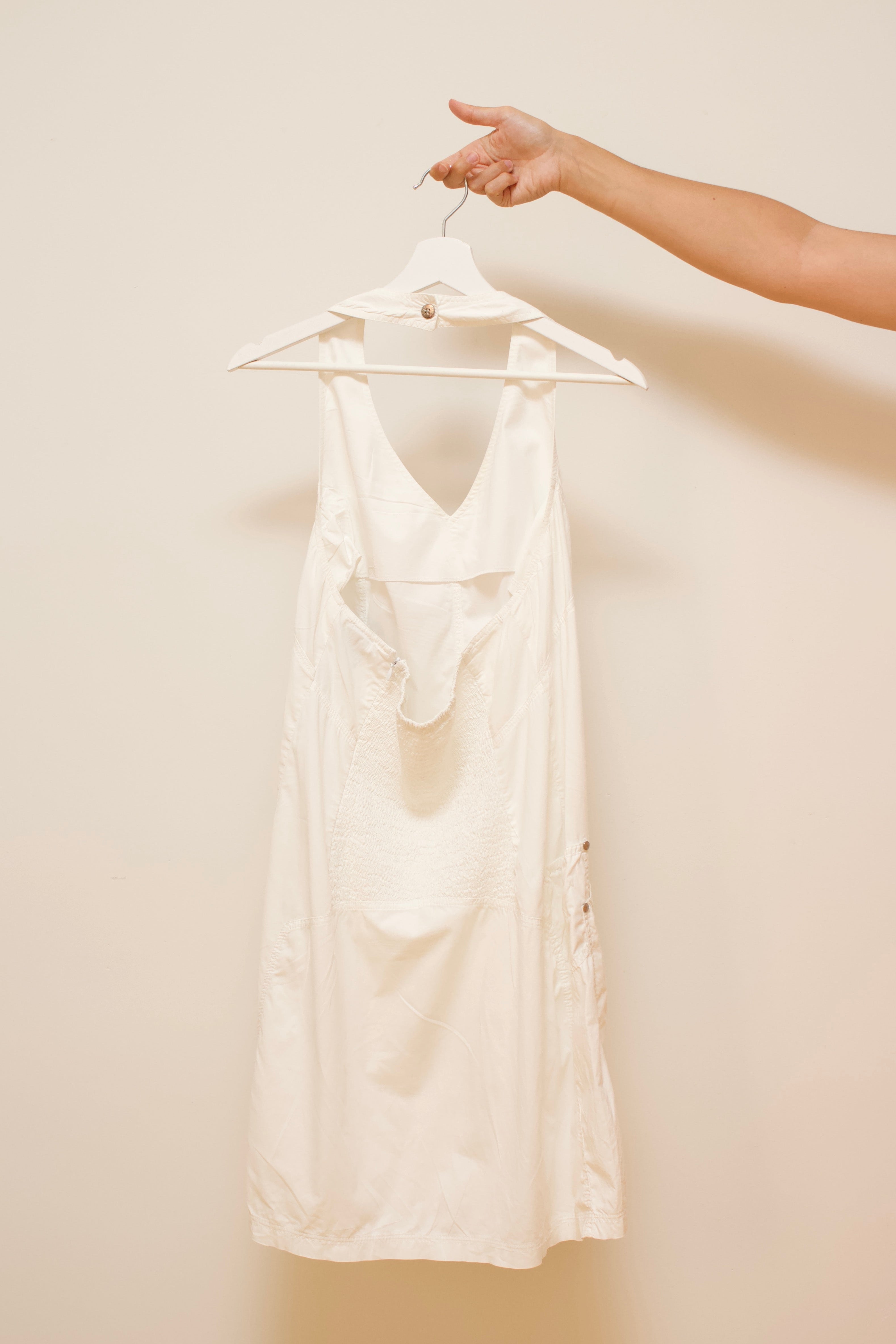 Poplin halter mini dress