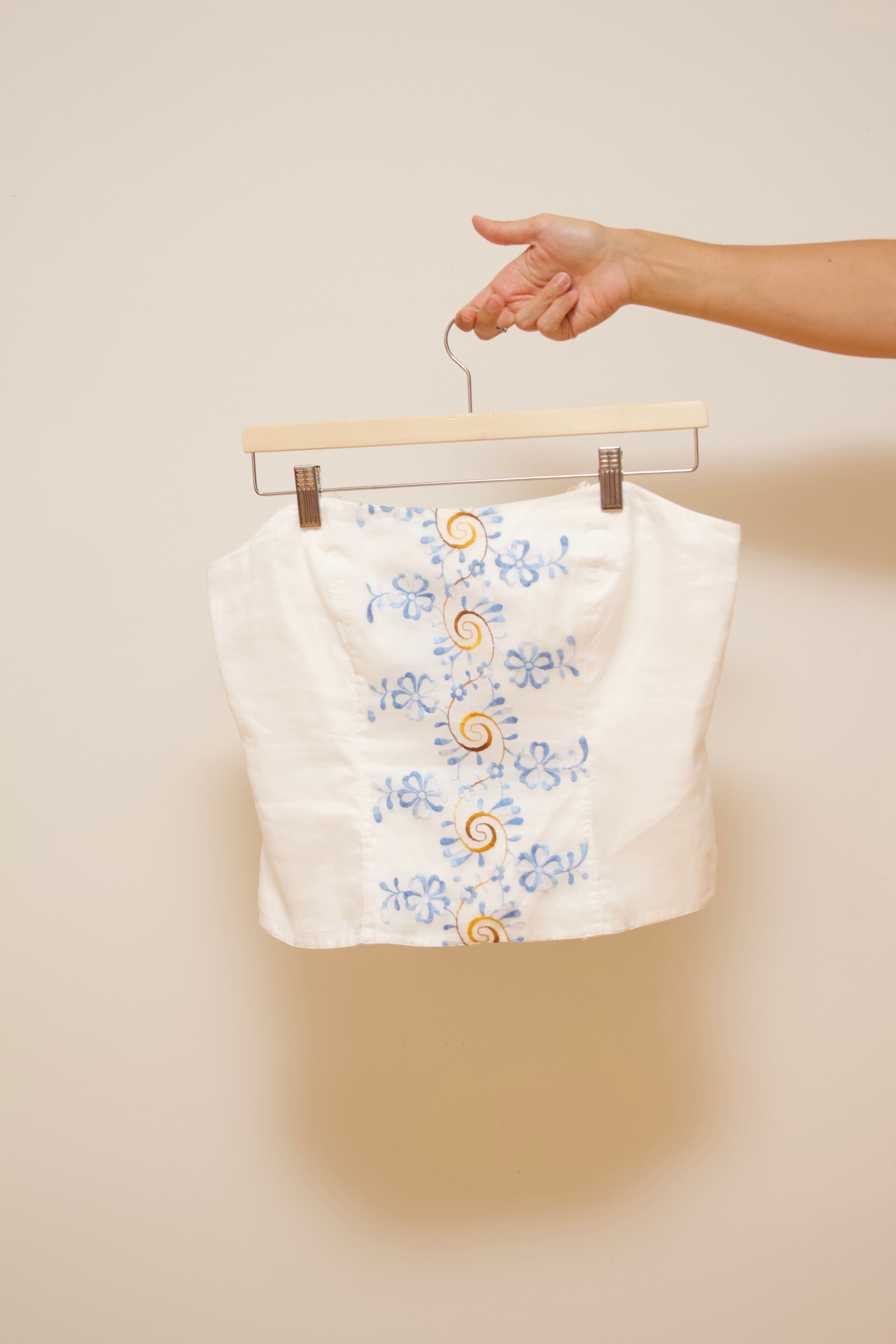 Embroidered cotton top