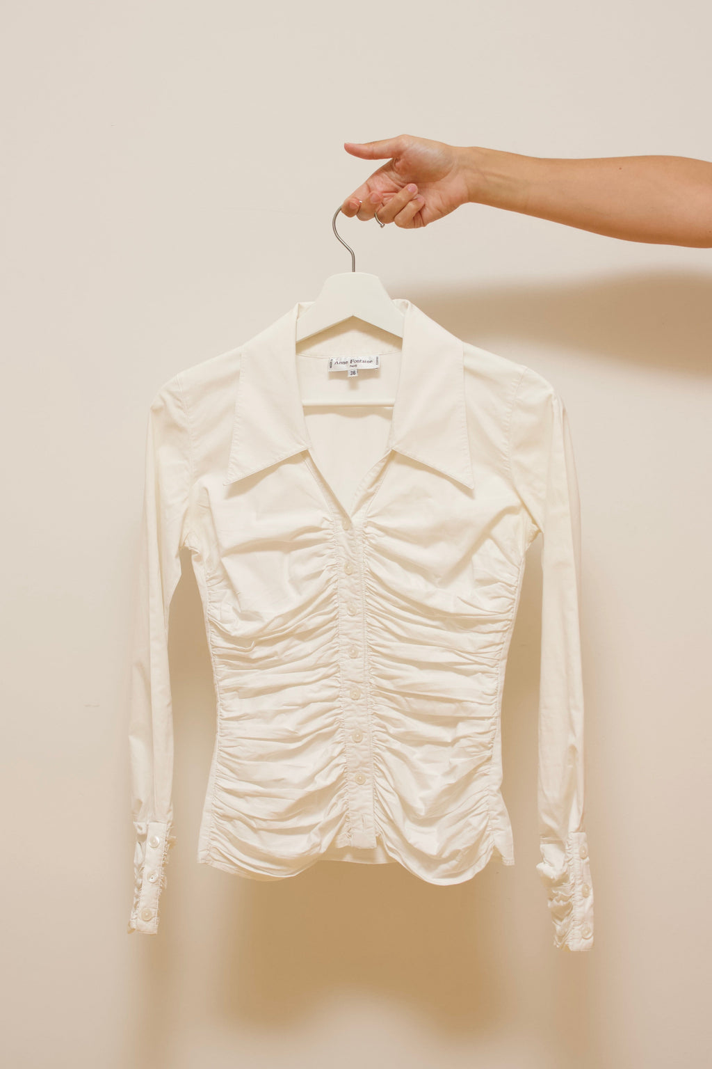 Draped cotton blouse