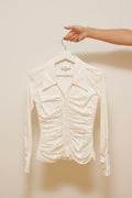 Draped cotton blouse