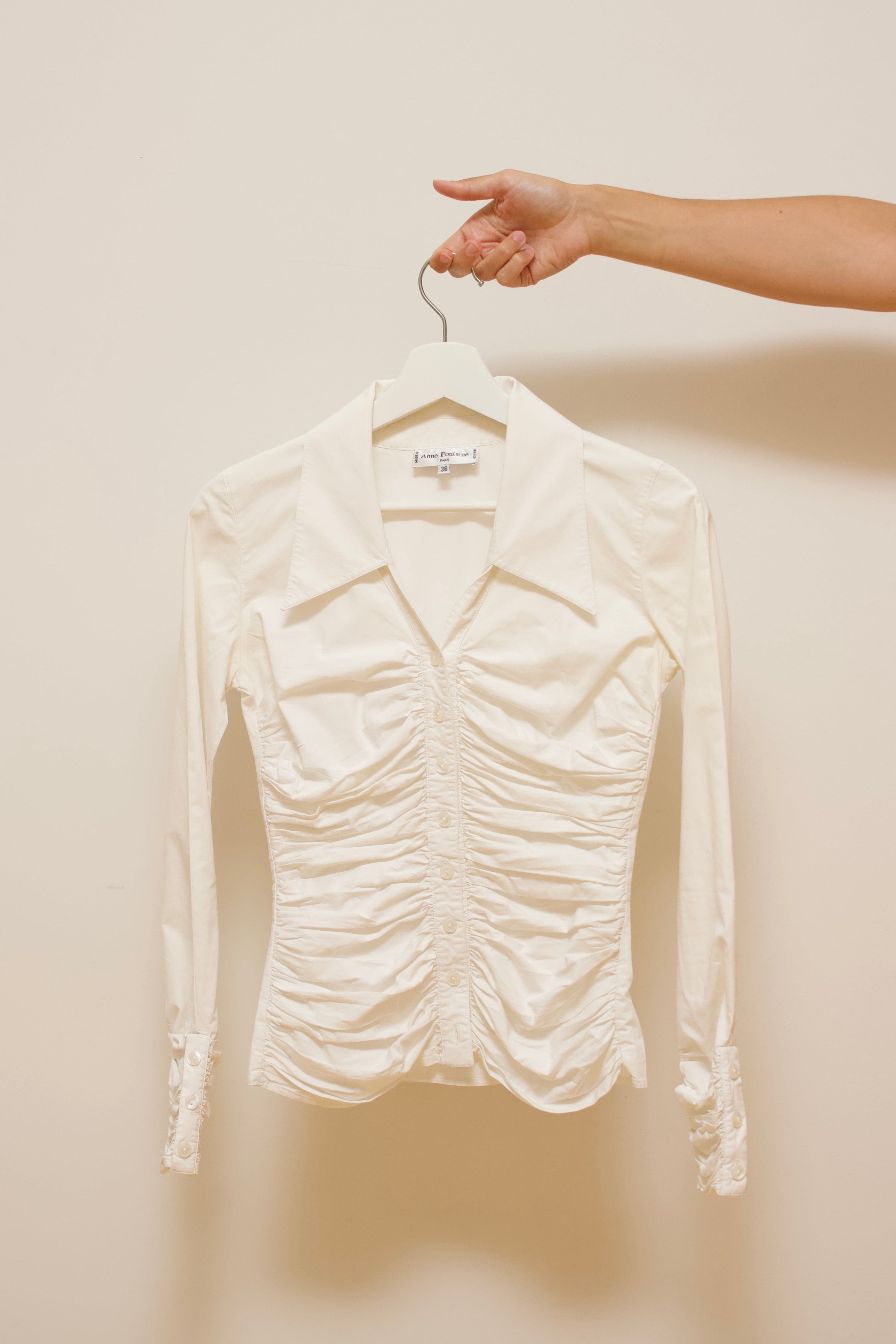 Draped cotton blouse