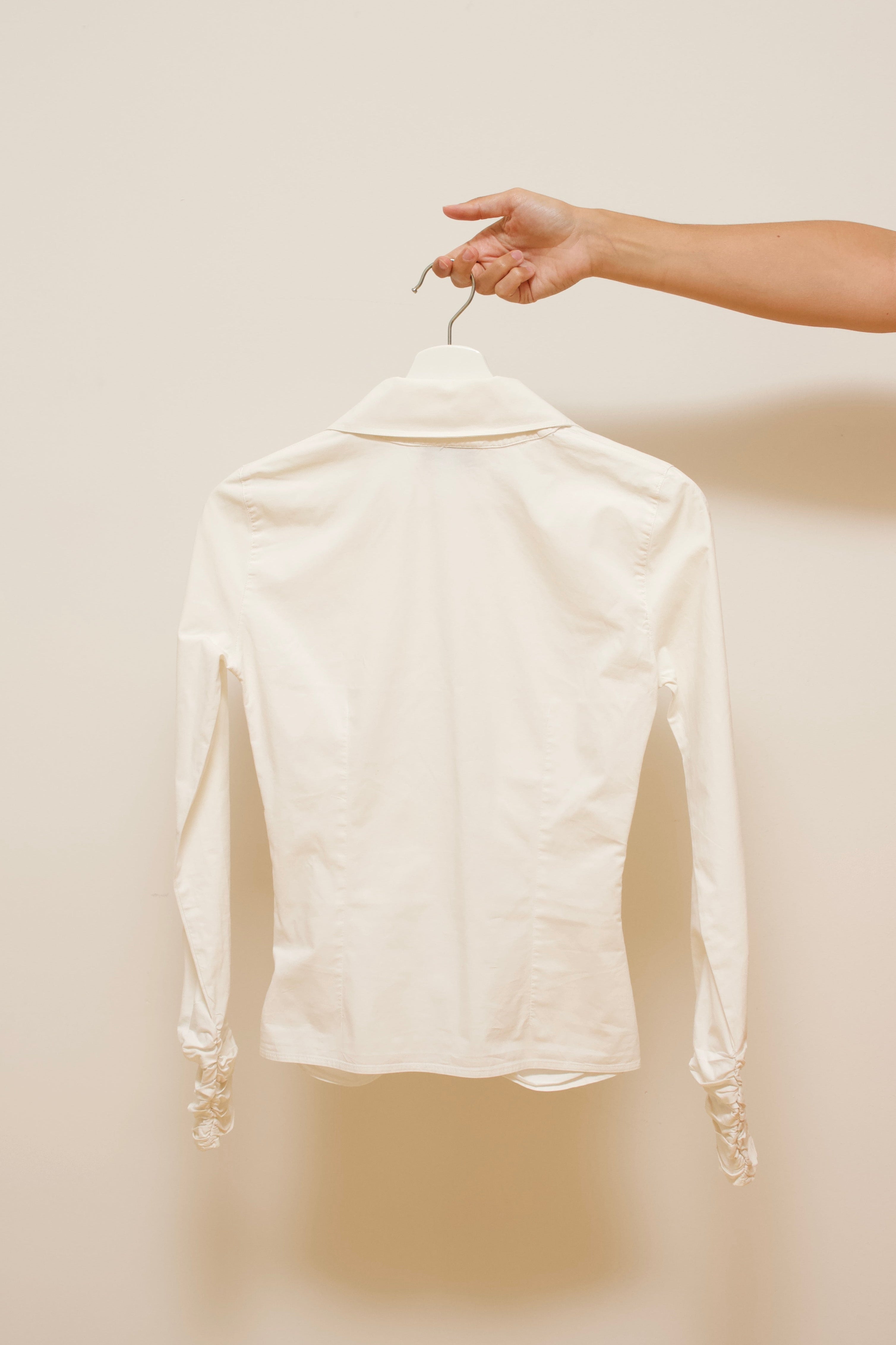 Draped cotton blouse