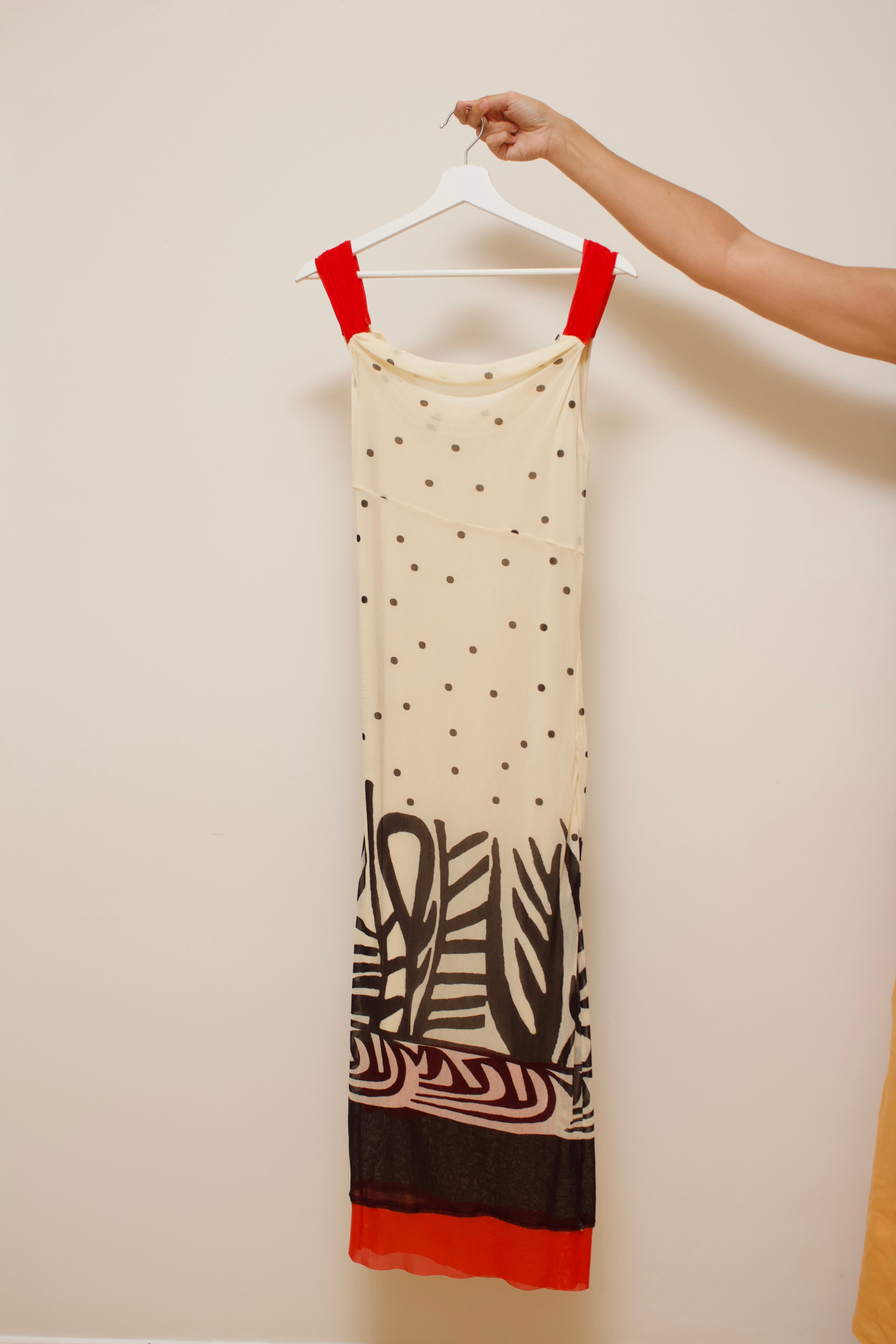 Fuzzi dotted mesh dress