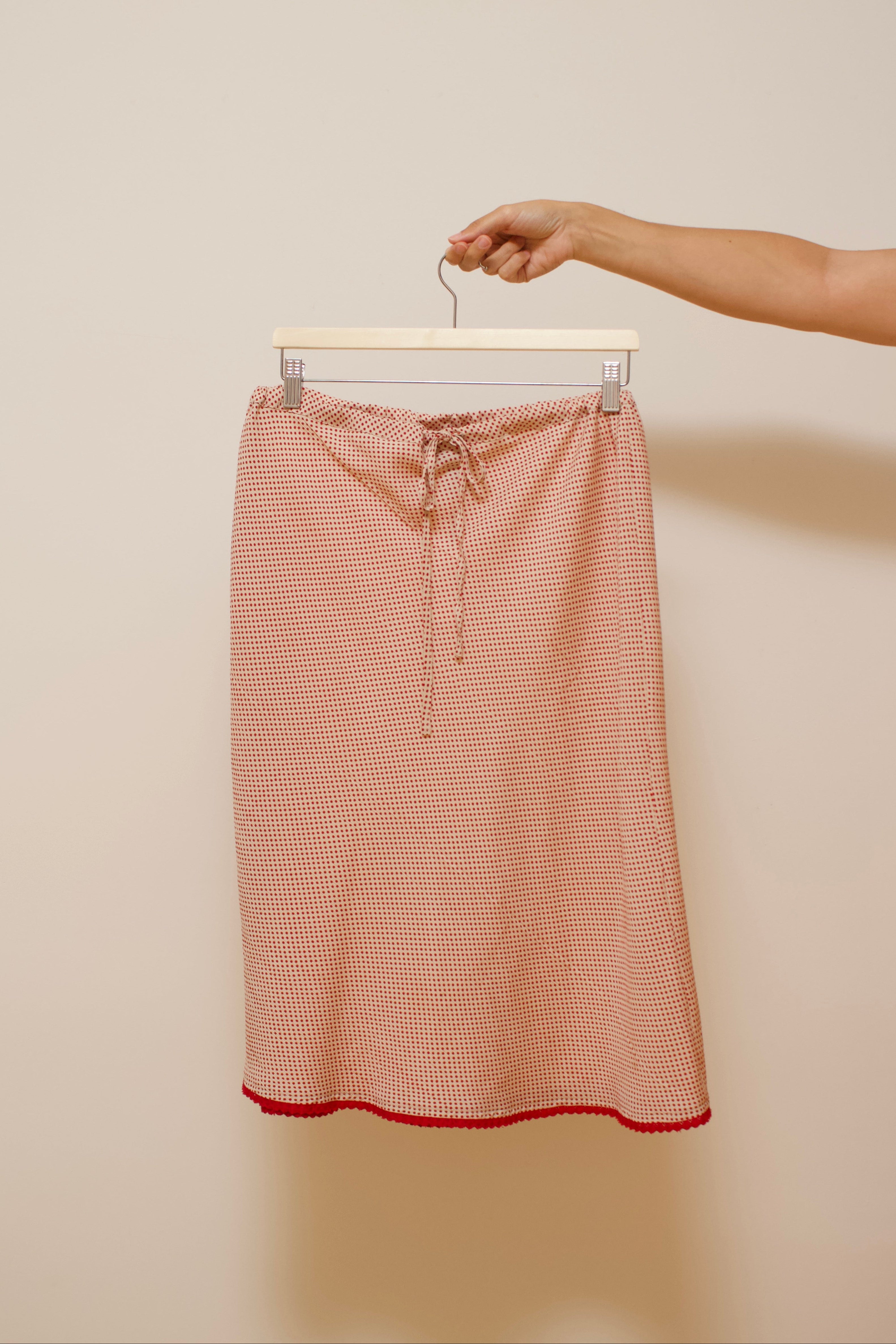 Silk midi skirt