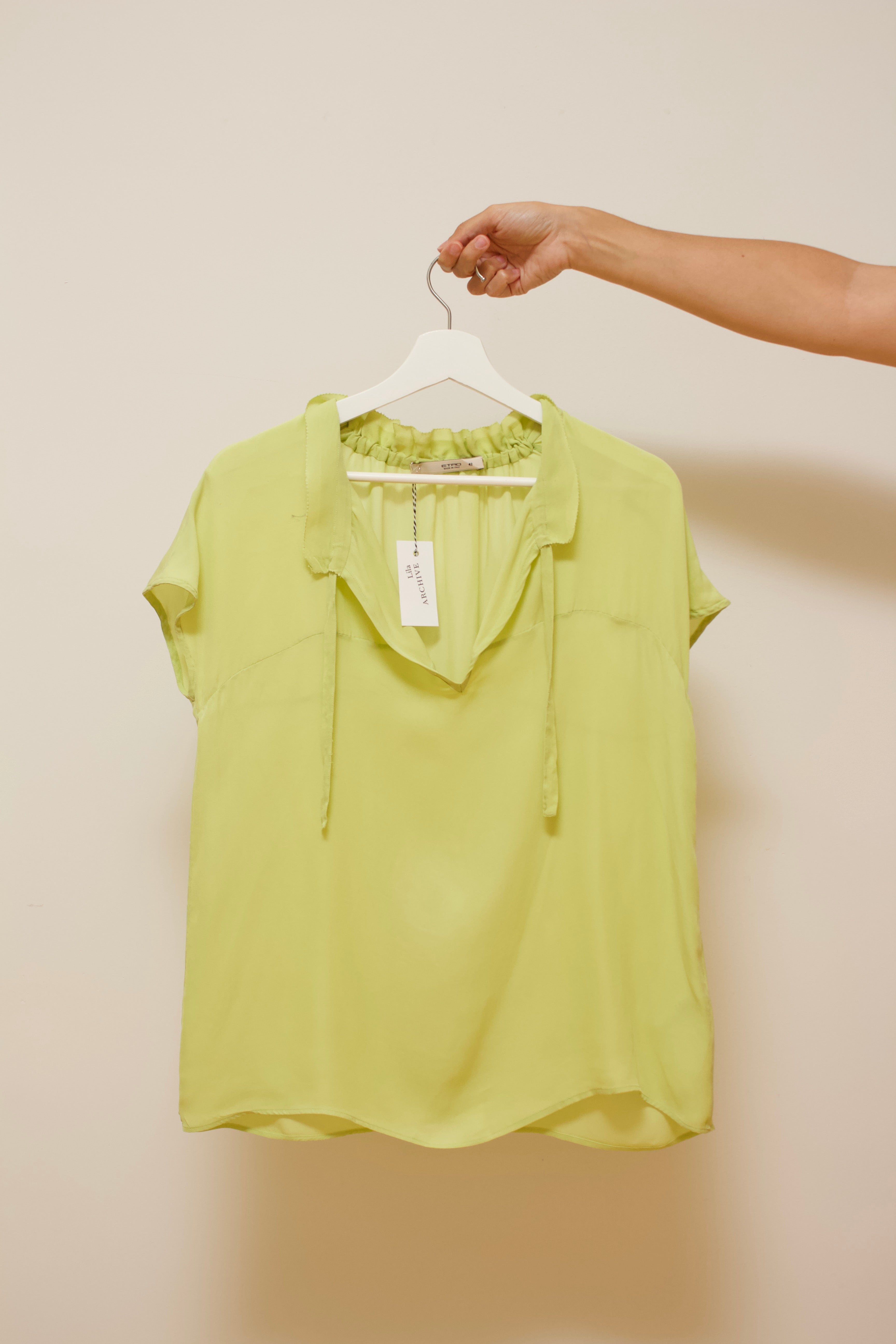 Silk tie-neck blouse