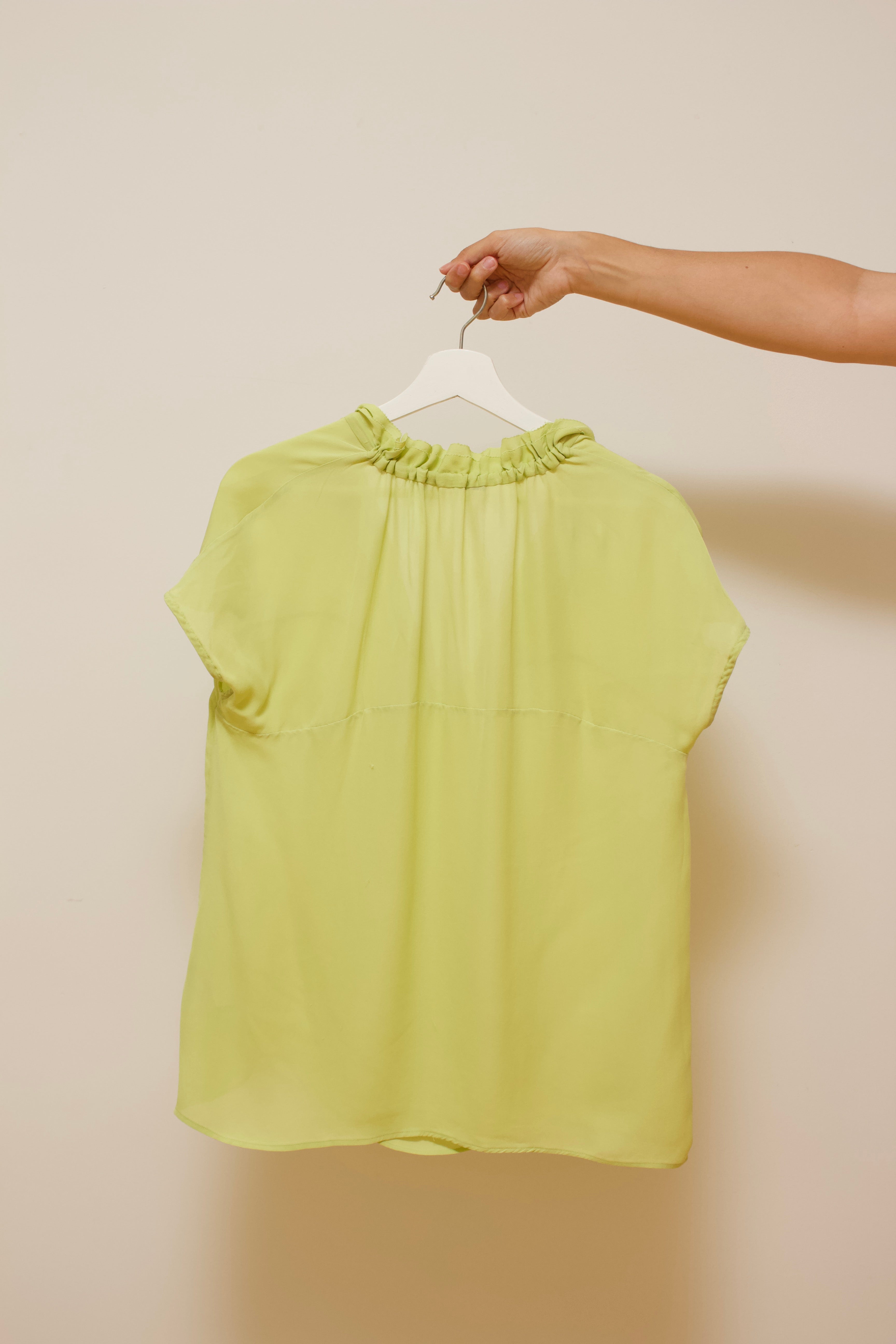 Silk tie-neck blouse