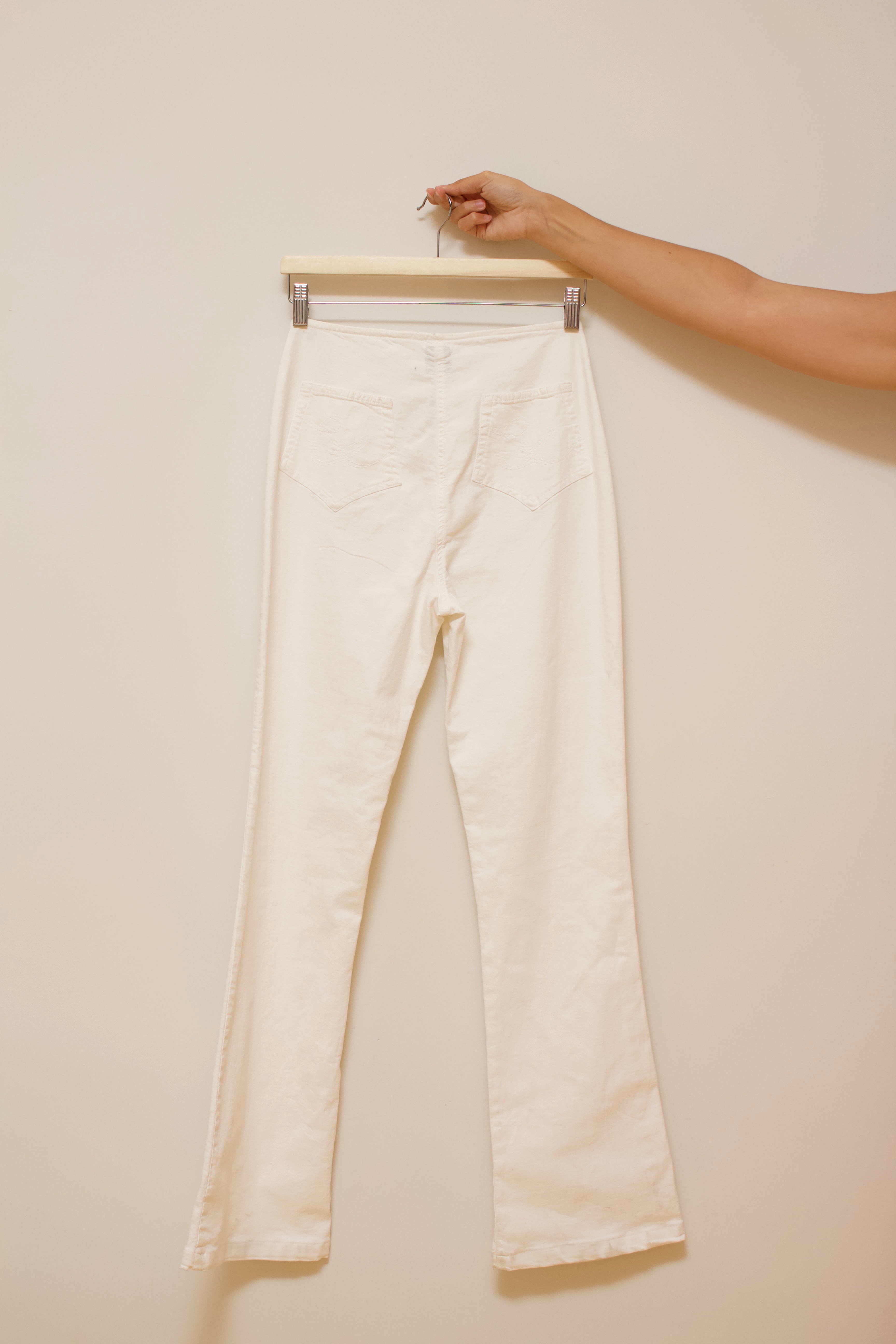 Lacroix flared white jeans
