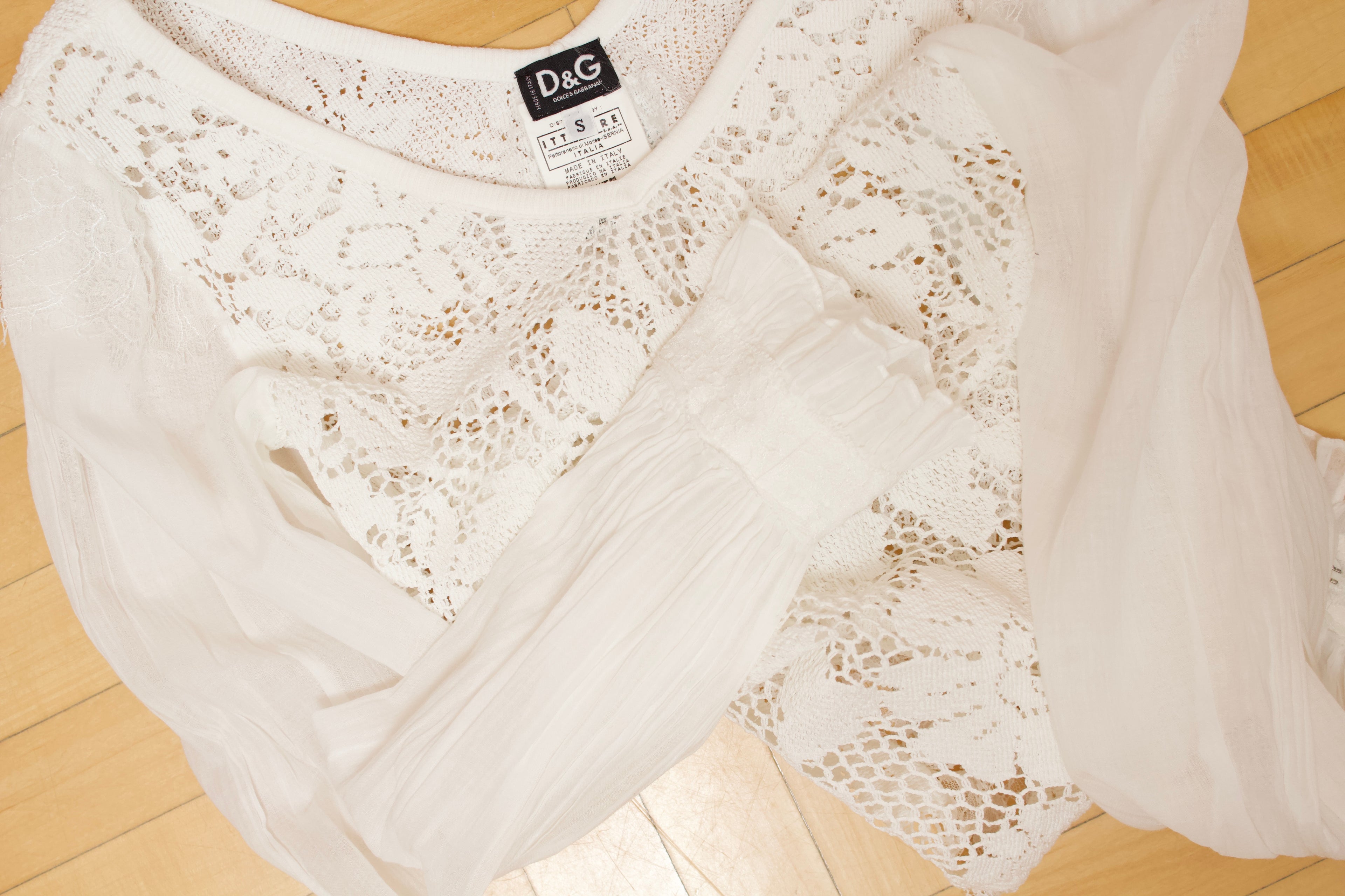 Crochet lace cotton blouse