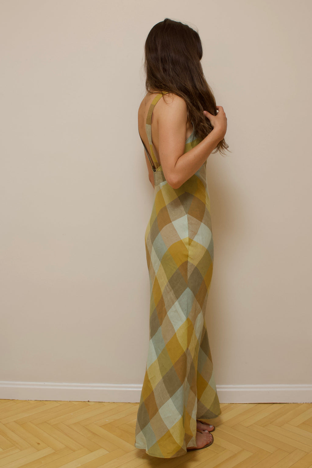 Cacharel checkered linen dress