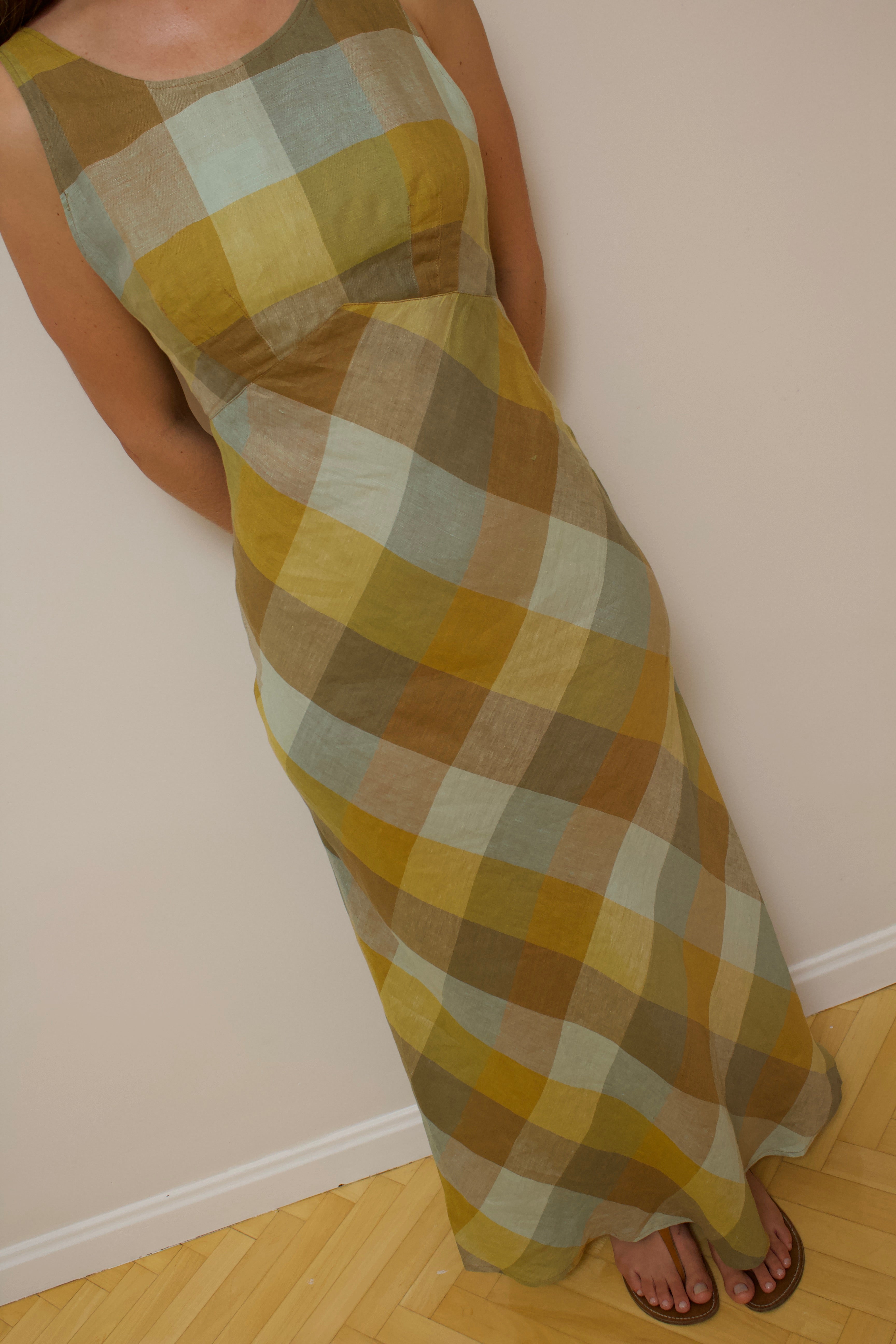 Cacharel checkered linen dress