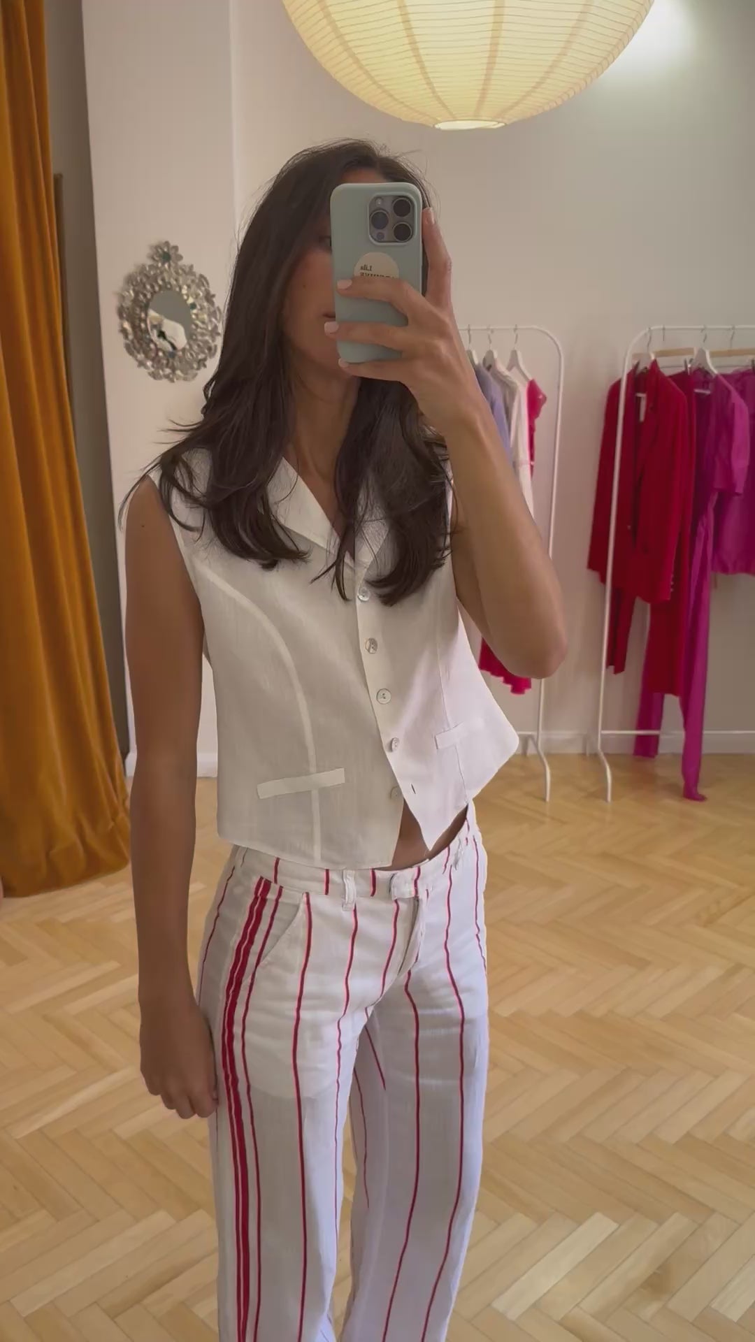 Linen striped pants